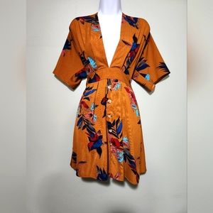 Plunge front mini dress